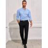 Runcati Mens Linen Henley Shirts Casual Lightweight 3/4 Sleeve T-Shirt Summer Beach Yoga Hippie Tops(Light Blue)
