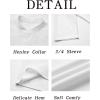 Runcati Mens Linen Henley Shirts Casual Lightweight 3/4 Sleeve T-Shirt Summer Beach Yoga Hippie Tops(White)