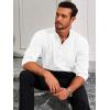 Runcati Mens Linen Henley Shirts Casual Lightweight 3/4 Sleeve T-Shirt Summer Beach Yoga Hippie Tops(White)