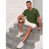 Runcati Mens Short Sleeve T-Shirts Casual Knit Texture Crewneck Pocket Tee Tops Loose Fit Summer Shirt(Army Green)