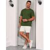 Runcati Mens Short Sleeve T-Shirts Casual Knit Texture Crewneck Pocket Tee Tops Loose Fit Summer Shirt(Army Green)
