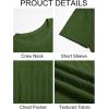 Runcati Mens Short Sleeve T-Shirts Casual Knit Texture Crewneck Pocket Tee Tops Loose Fit Summer Shirt(Army Green)