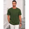 Runcati Mens Short Sleeve T-Shirts Casual Knit Texture Crewneck Pocket Tee Tops Loose Fit Summer Shirt(Army Green)