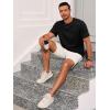 Runcati Mens Short Sleeve T-Shirts Casual Knit Texture Crewneck Pocket Tee Tops Loose Fit Summer Shirt(Black)