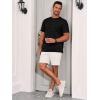 Runcati Mens Short Sleeve T-Shirts Casual Knit Texture Crewneck Pocket Tee Tops Loose Fit Summer Shirt(Black)