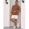 Runcati Mens Short Sleeve T-Shirts Casual Knit Texture Crewneck Pocket Tee Tops Loose Fit Summer Shirt(Coffee)