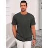 Runcati Mens Short Sleeve T-Shirts Casual Knit Texture Crewneck Pocket Tee Tops Loose Fit Summer Shirt(Dark Grey)