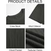 Runcati Mens Short Sleeve T-Shirts Casual Knit Texture Crewneck Pocket Tee Tops Loose Fit Summer Shirt(Dark Grey)