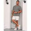 Runcati Mens Short Sleeve T-Shirts Casual Knit Texture Crewneck Pocket Tee Tops Loose Fit Summer Shirt(Grey)