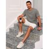 Runcati Mens Short Sleeve T-Shirts Casual Knit Texture Crewneck Pocket Tee Tops Loose Fit Summer Shirt(Grey)