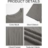 Runcati Mens Short Sleeve T-Shirts Casual Knit Texture Crewneck Pocket Tee Tops Loose Fit Summer Shirt(Grey)