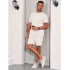 Runcati Mens Short Sleeve T-Shirts Casual Knit Texture Crewneck Pocket Tee Tops Loose Fit Summer Shirt(White)