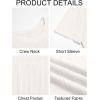 Runcati Mens Short Sleeve T-Shirts Casual Knit Texture Crewneck Pocket Tee Tops Loose Fit Summer Shirt(White)