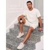 Runcati Mens Short Sleeve T-Shirts Casual Knit Texture Crewneck Pocket Tee Tops Loose Fit Summer Shirt(White)