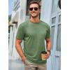 Runcati Mens Short Sleeve T-Shirts Classic Crew Neck Casual Shirt Summer Basic Lightweight Fashion Moisture Wicking Tees(Army Green)