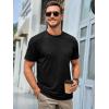 Runcati Mens Short Sleeve T-Shirts Classic Crew Neck Casual Shirt Summer Basic Lightweight Fashion Moisture Wicking Tees(Black)