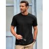 Runcati Mens Short Sleeve T-Shirts Classic Crew Neck Casual Shirt Summer Basic Lightweight Fashion Moisture Wicking Tees(Black)