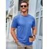 Runcati Mens Short Sleeve T-Shirts Classic Crew Neck Casual Shirt Summer Basic Lightweight Fashion Moisture Wicking Tees(Blue)