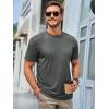 Runcati Mens Short Sleeve T-Shirts Classic Crew Neck Casual Shirt Summer Basic Lightweight Fashion Moisture Wicking Tees(Dark Grey)