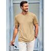 Runcati Mens Short Sleeve T-Shirts Classic Crew Neck Casual Shirt Summer Basic Lightweight Fashion Moisture Wicking Tees(Light Khaki)