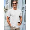 Runcati Mens Short Sleeve T-Shirts Classic Crew Neck Casual Shirt Summer Basic Lightweight Fashion Moisture Wicking Tees(White)