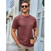 Runcati Mens Short Sleeve T-Shirts Classic Crew Neck Casual Shirt Summer Basic Lightweight Fashion Moisture Wicking Tees(Wine Red)