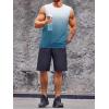Runcati Mens Sleeveless Tank Tops Workout Muscle Gym T Shirts Crew Neck Gradient Tee Tops(Lake Blue)