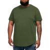 Runcati Mens Big and Tall Shirts Short Sleeve Crew Neck Casual T-Shirt Hipster Hip Hop Longline Tee Shirts(Army Green)