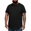 Runcati Mens Big and Tall Shirts Short Sleeve Crew Neck Casual T-Shirt Hipster Hip Hop Longline Tee Shirts(Black)