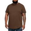 Runcati Mens Big and Tall Shirts Short Sleeve Crew Neck Casual T-Shirt Hipster Hip Hop Longline Tee Shirts(Brown)