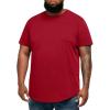 Runcati Mens Big and Tall Shirts Short Sleeve Crew Neck Casual T-Shirt Hipster Hip Hop Longline Tee Shirts(Burgundy)
