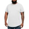 Runcati Mens Big and Tall Shirts Short Sleeve Crew Neck Casual T-Shirt Hipster Hip Hop Longline Tee Shirts(White)