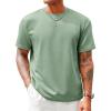 Runcati Men’s Casual T-Shirts Short Sleeve Crewneck Summer Stretchy Shirt Textured Jacquard Tops(Mint Green)