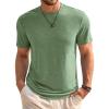 Runcati Mens Short Sleeve T-Shirts Classic Crew Neck Casual Shirt Summer Basic Lightweight Fashion Moisture Wicking Tees(Army Green)