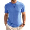 Runcati Mens Short Sleeve T-Shirts Classic Crew Neck Casual Shirt Summer Basic Lightweight Fashion Moisture Wicking Tees(Blue)
