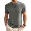 Runcati Mens Short Sleeve T-Shirts Classic Crew Neck Casual Shirt Summer Basic Lightweight Fashion Moisture Wicking Tees(Dark Grey)