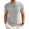 Runcati Mens Short Sleeve T-Shirts Classic Crew Neck Casual Shirt Summer Basic Lightweight Fashion Moisture Wicking Tees(Light Gray)