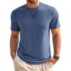 Runcati Mens Short Sleeve T-Shirts Classic Crew Neck Casual Shirt Summer Basic Lightweight Fashion Moisture Wicking Tees(Navy)
