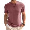 Runcati Mens Short Sleeve T-Shirts Classic Crew Neck Casual Shirt Summer Basic Lightweight Fashion Moisture Wicking Tees(Wine Red)