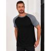 Runcati Mens Casual Slim Fit T Shirts Raglan Short Sleeve Crewneck Baseball Tees Color Block Workout Fashion Shirt(Grey)