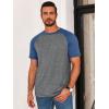 Runcati Mens Casual Slim Fit T Shirts Raglan Short Sleeve Crewneck Baseball Tees Color Block Workout Fashion Shirt(Light Grey)
