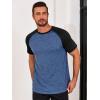 Runcati Mens Casual Slim Fit T Shirts Raglan Short Sleeve Crewneck Baseball Tees Color Block Workout Fashion Shirt(Navy Blue)