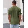 Runcati Mens Henley Shirt Short Sleeve Casual Button Basic Tees Slim Fit Stretch Summer T Shirts(Army Green)