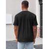 Runcati Mens Henley Shirt Short Sleeve Casual Button Basic Tees Slim Fit Stretch Summer T Shirts(Black)