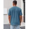 Runcati Mens Henley Shirt Short Sleeve Casual Button Basic Tees Slim Fit Stretch Summer T Shirts(Bluish Grey)