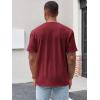 Runcati Mens Henley Shirt Short Sleeve Casual Button Basic Tees Slim Fit Stretch Summer T Shirts(Burgundy)