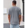 Runcati Mens Henley Shirt Short Sleeve Casual Button Basic Tees Slim Fit Stretch Summer T Shirts(Dark Grey)