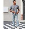 Runcati Mens Henley Shirt Short Sleeve Casual Button Basic Tees Slim Fit Stretch Summer T Shirts(Dark Grey)