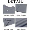 Runcati Mens Henley Shirt Short Sleeve Casual Button Basic Tees Slim Fit Stretch Summer T Shirts(Dark Grey)