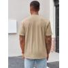 Runcati Mens Henley Shirt Short Sleeve Casual Button Basic Tees Slim Fit Stretch Summer T Shirts(Khaki)